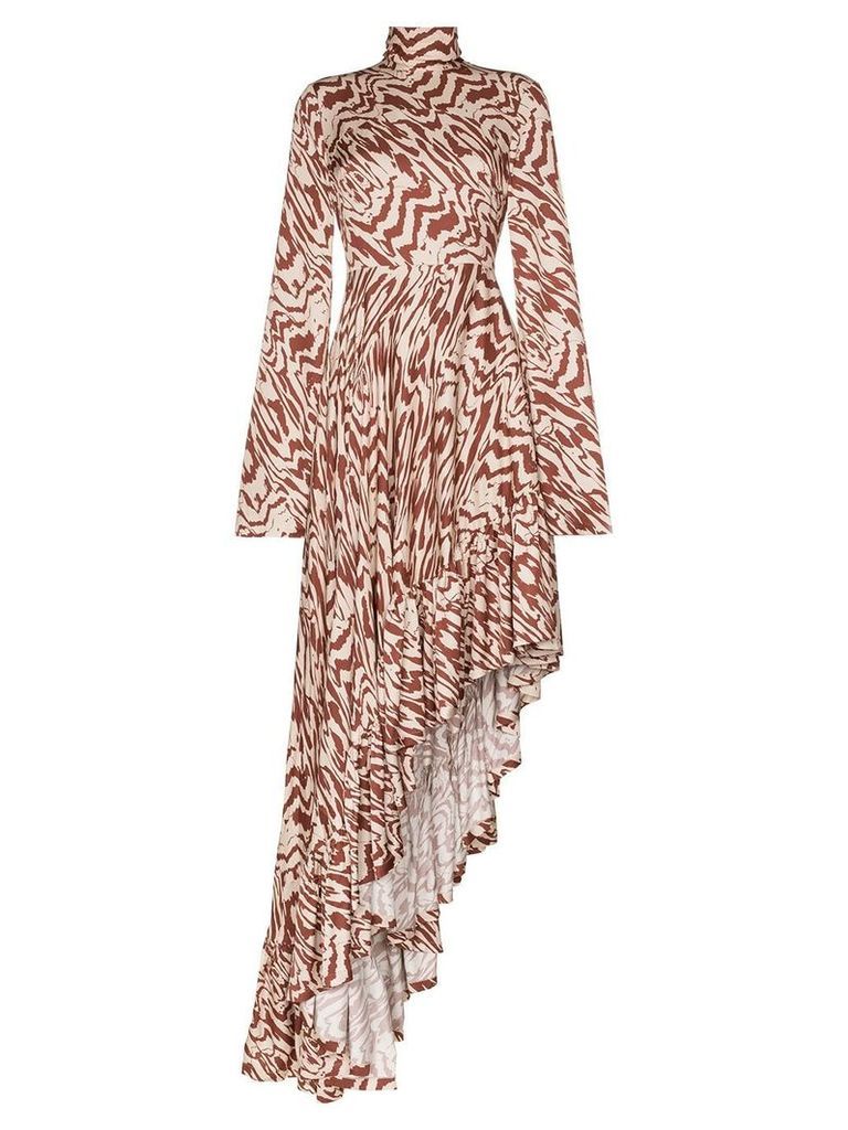 Solace London Marlee patterned asymmetric maxi dress - Multicolour
