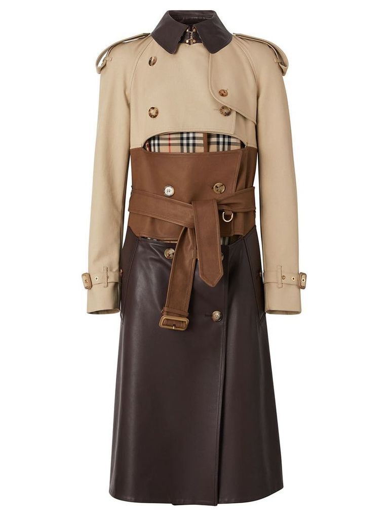 Burberry deconstructed panelled trench coat - NEUTRALS