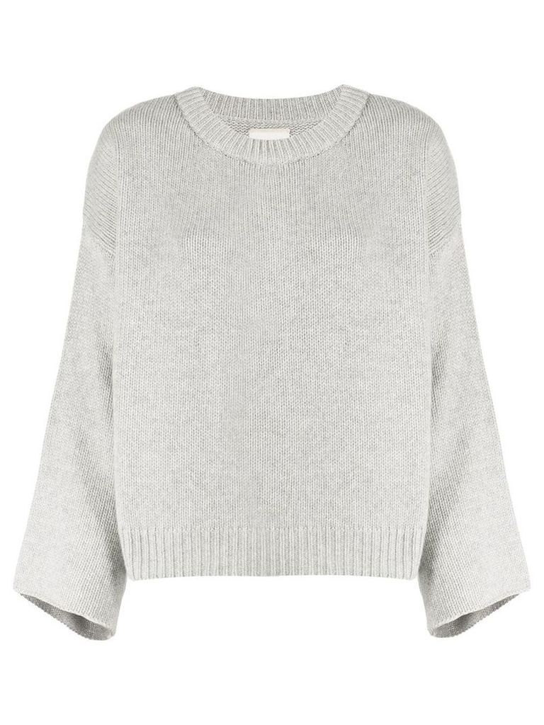 Fine Edge fluted sleeve sweater - Grey