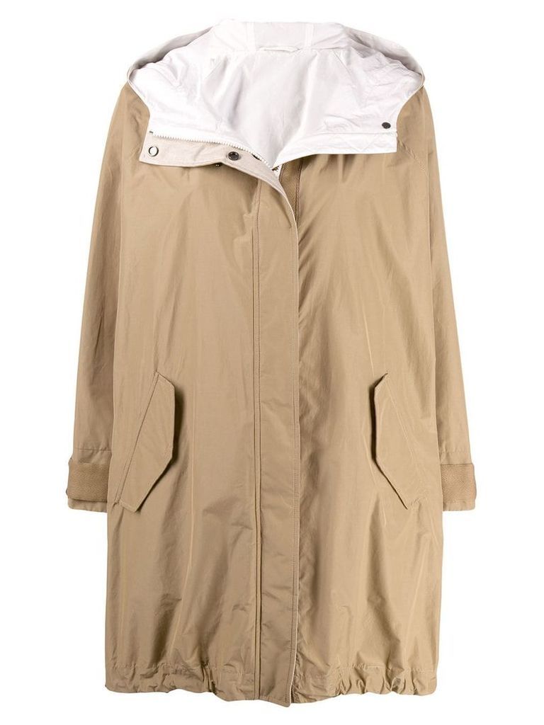 Brunello Cucinelli hooded rain coat - NEUTRALS