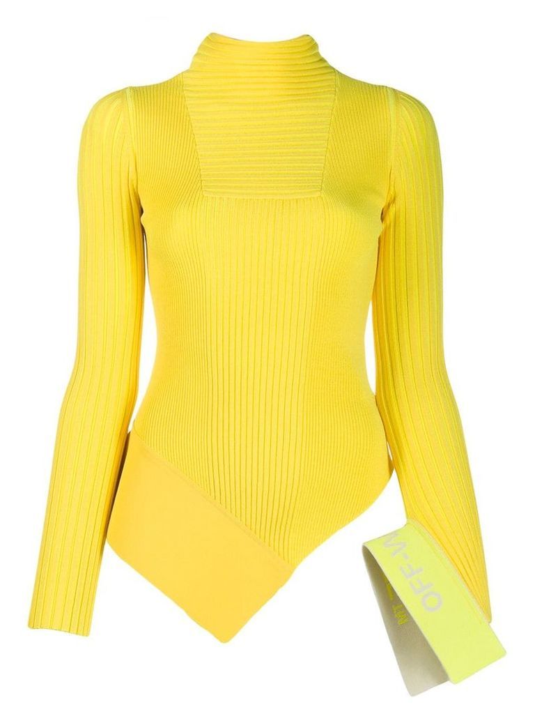 Off-White asymmetric knitted top - Yellow