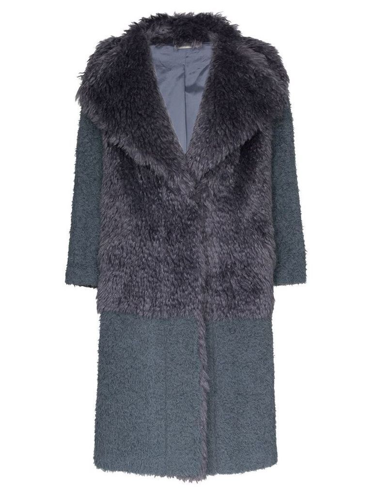 Vika Gazinskaya faux fur textured coat - Grey