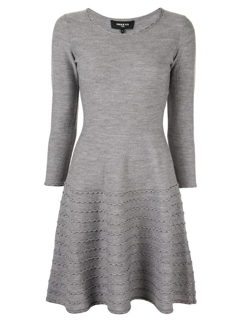 Paule Ka textured detail knitted dress - Grey