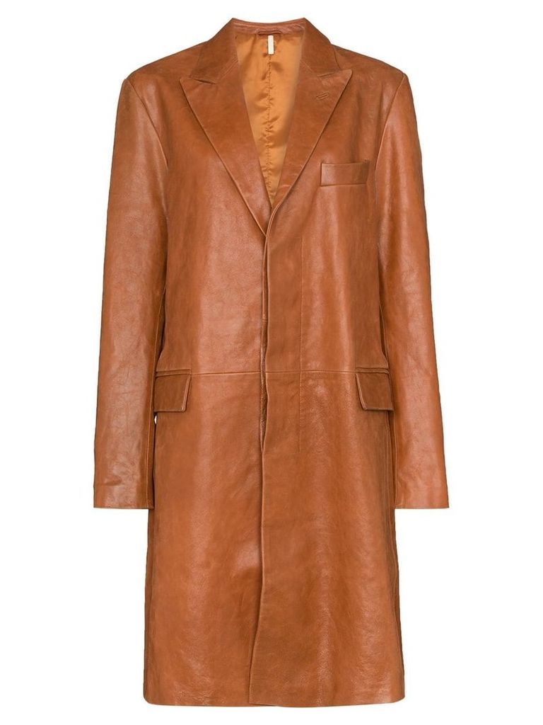 Sunflower single-breasted fitted coat - Brown