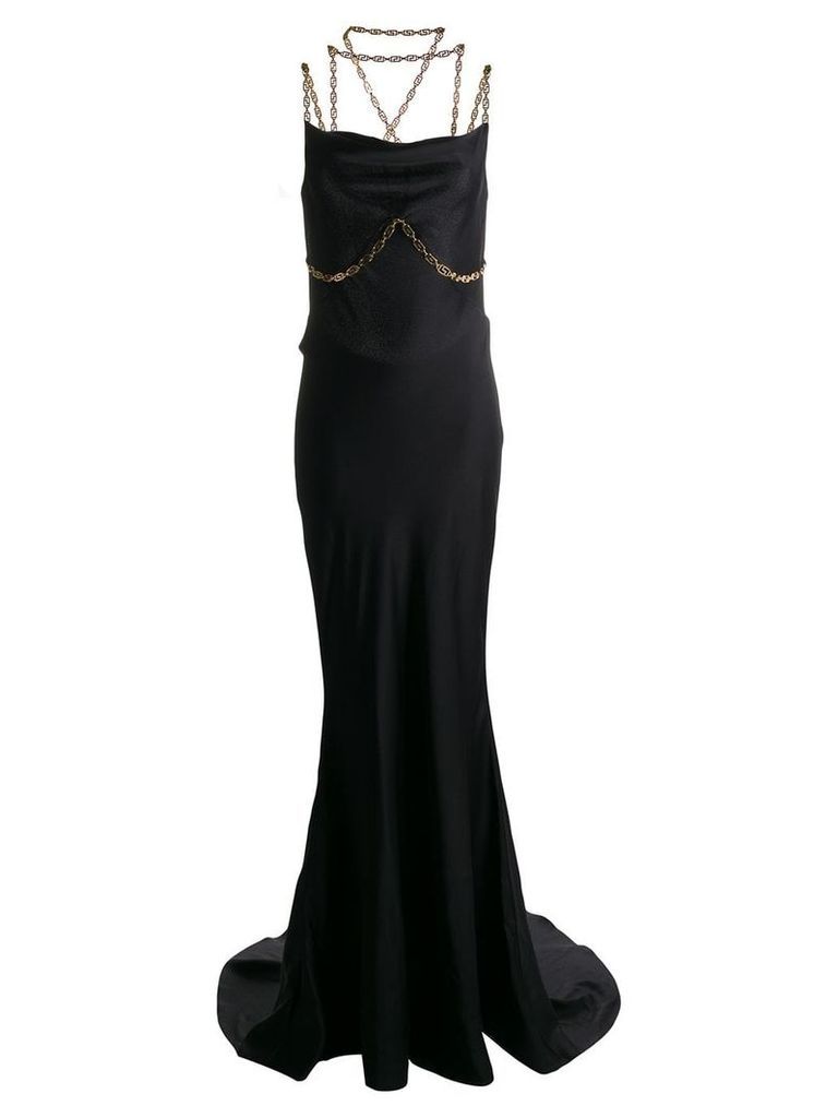 Versace chain link evening dress - Black