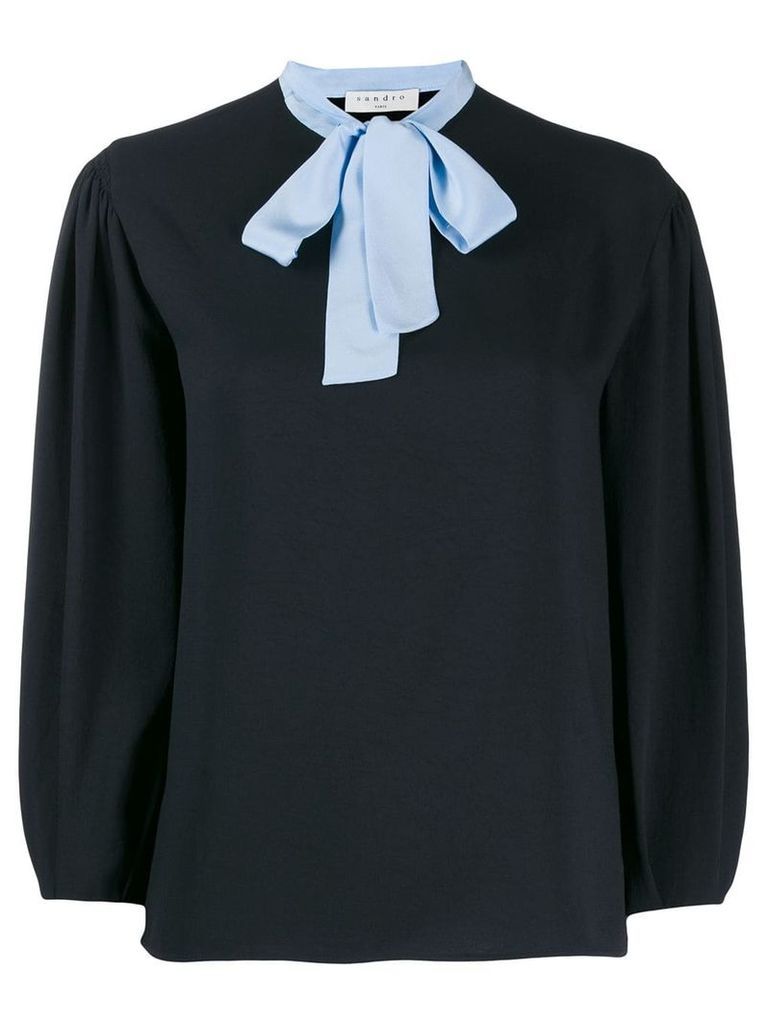 Sandro Paris contrast bow blouse - Black