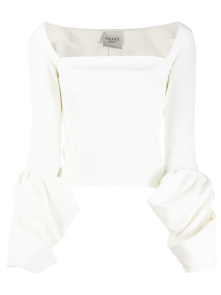 A.W.A.K.E. Mode low cut blouse - White