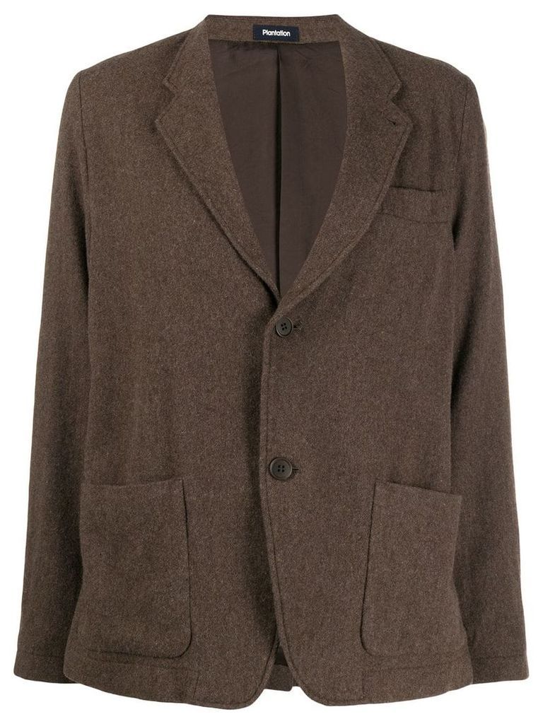 Plantation fitted single-breasted blazer - Brown