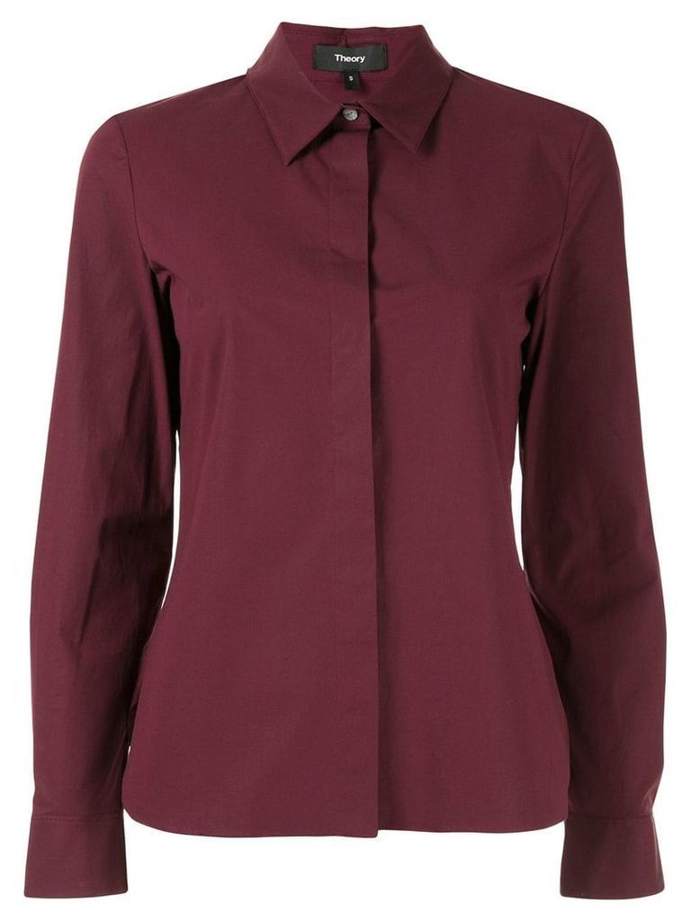 Theory concealed placket shirt - Red