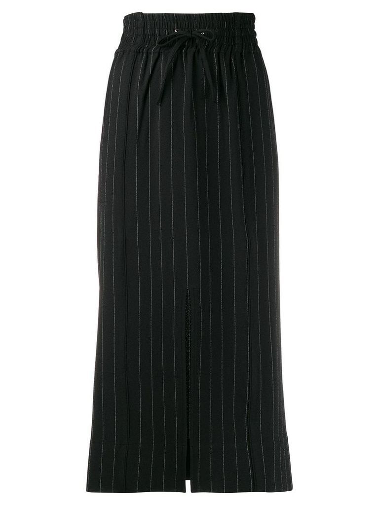 GANNI pin stripe drawstring skirt - Black