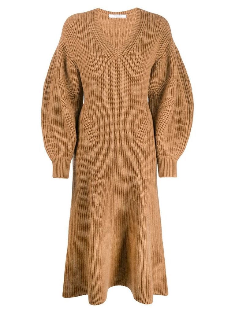 Givenchy v-neck jumper dress - Brown
