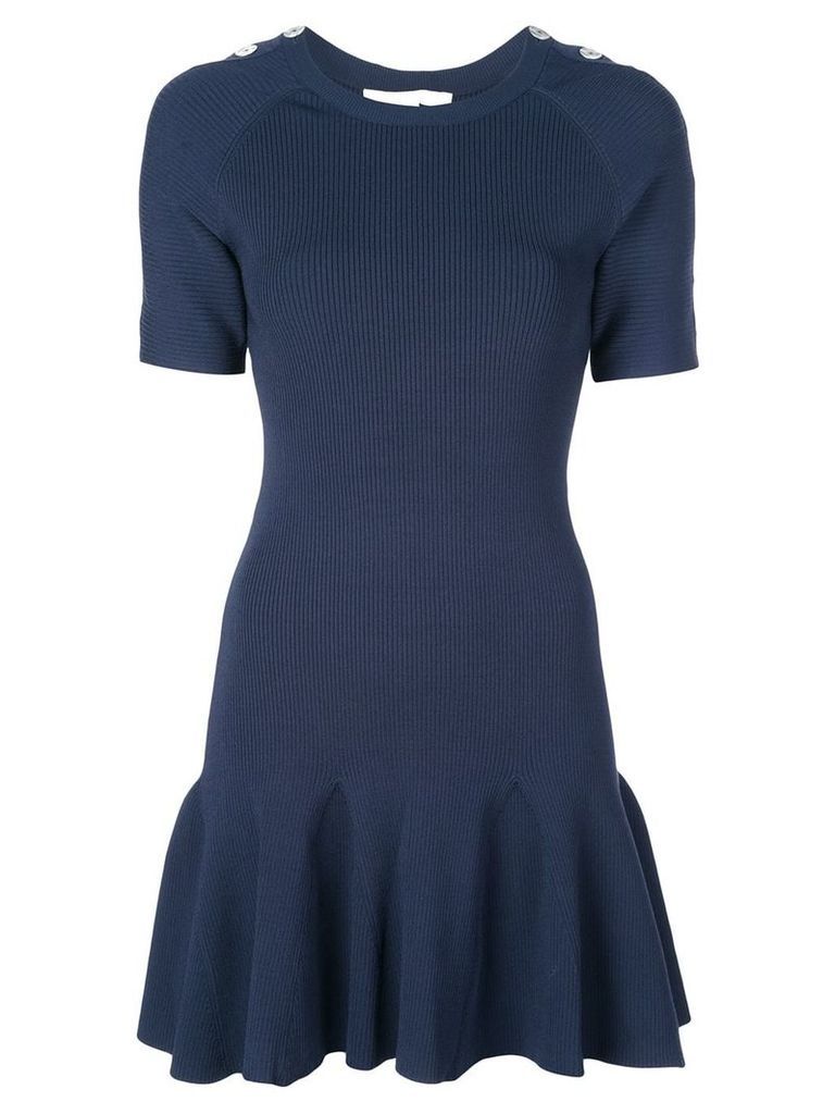 Jonathan Simkhai buttoned shoulder dress - Blue