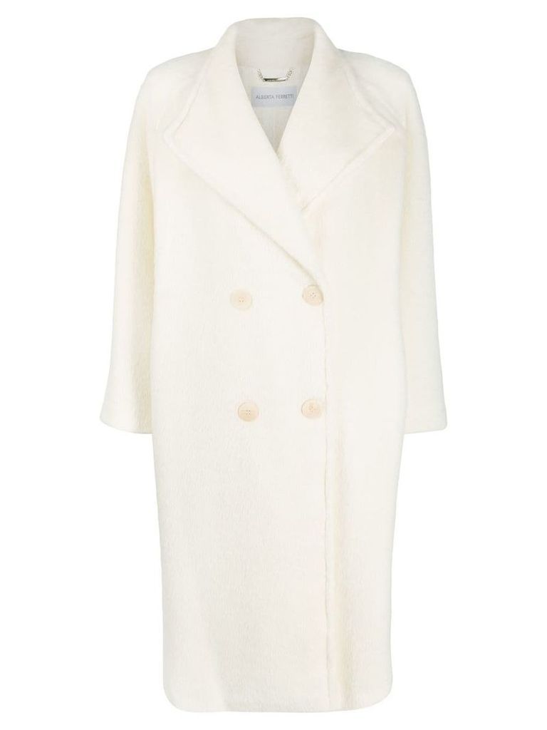 Alberta Ferretti double-breasted long coat - White