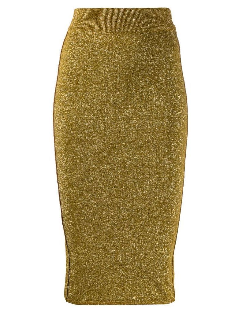 Forte Forte metallic finish knitted pencil skirt - GOLD