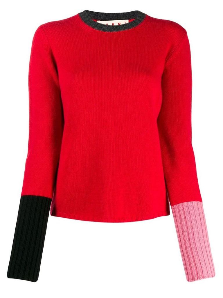 Marni colour block jumper - Red