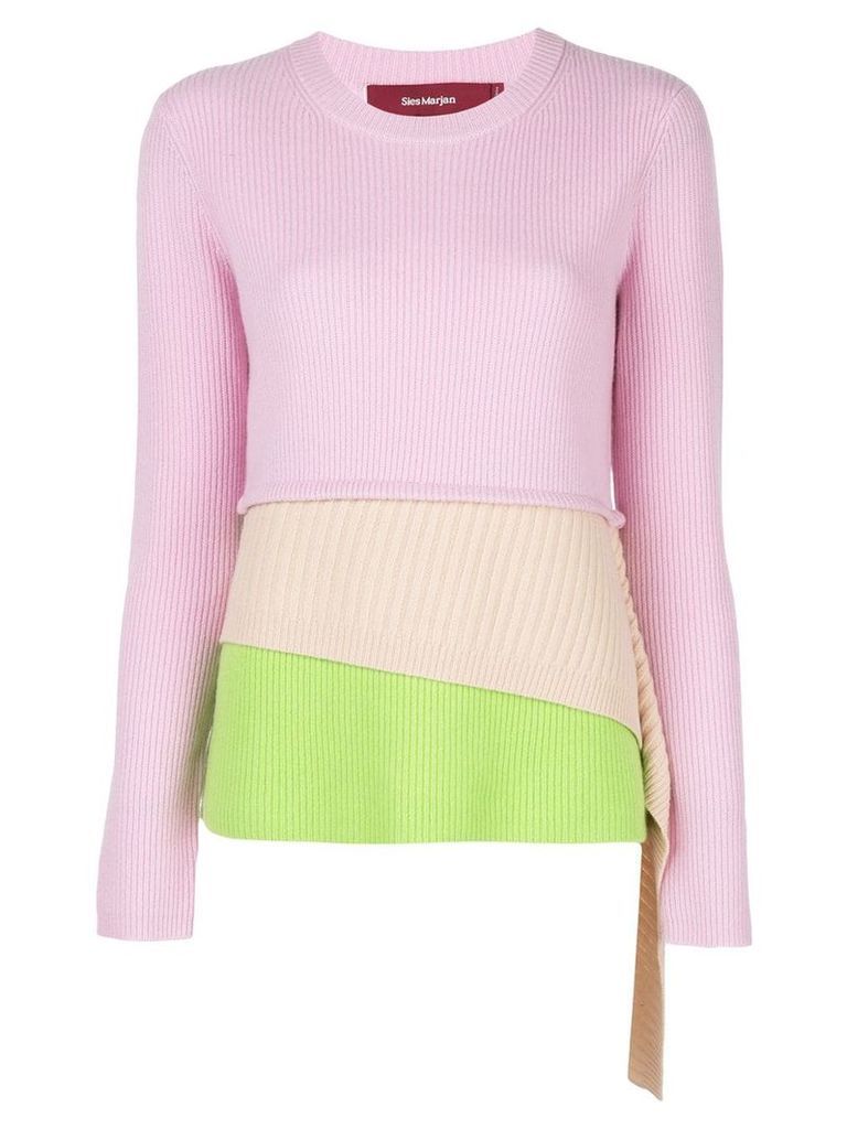 Sies Marjan layered colour block jumper - Pink