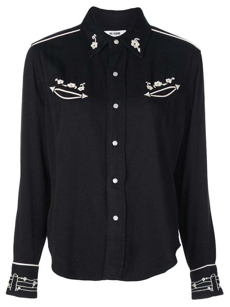 Re/Done embroidered western shirt - Black