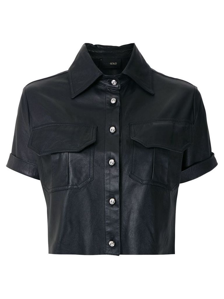 Andrea Bogosian leather cropped shirt - Black