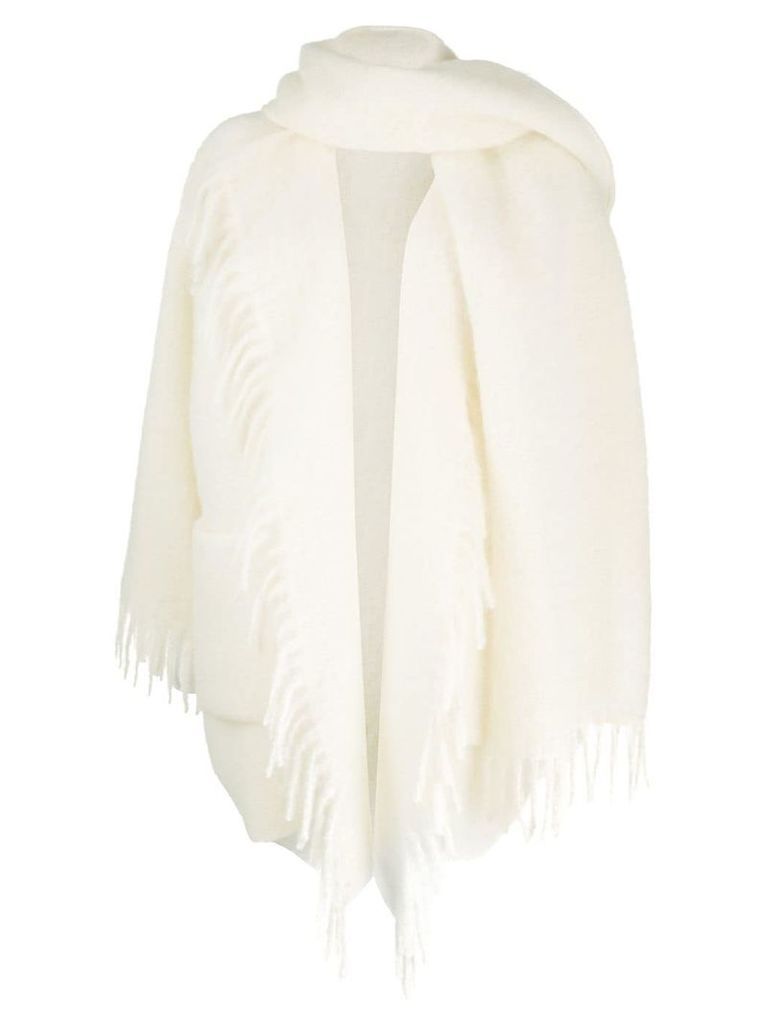P.A.R.O.S.H. scarf front oversized coat - White