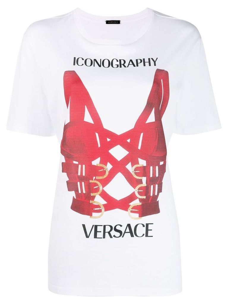 Versace harness printed T-shirt - White