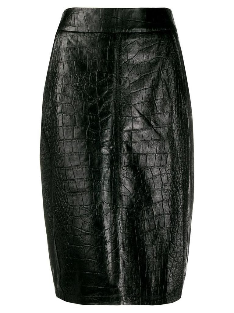 Arma leather midi skirt - Black