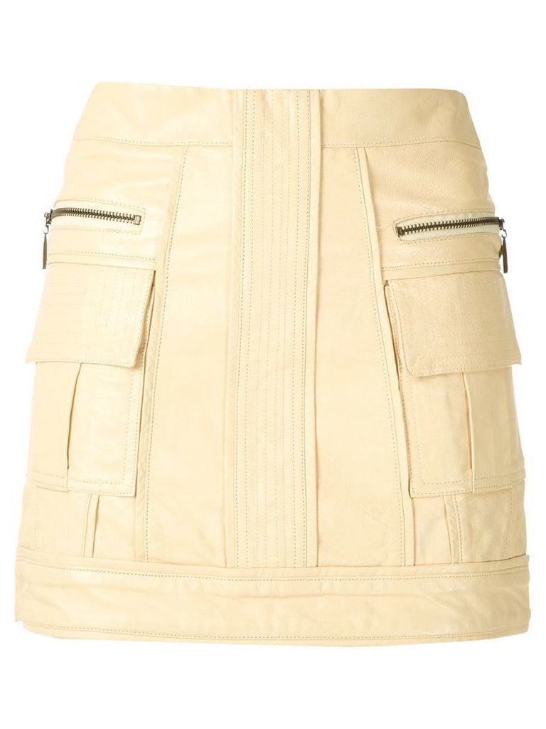 Andrea Bogosian panleld leather skirt - Yellow