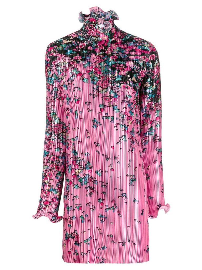 Givenchy pleated asymmetric print dress - Pink