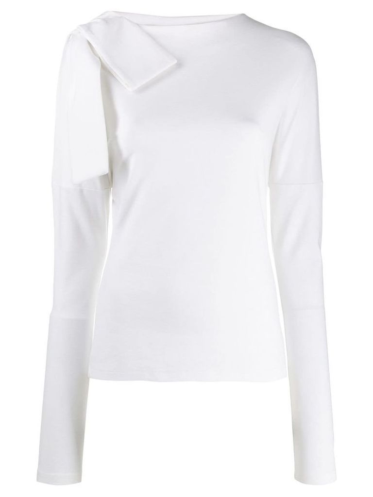 Victoria Victoria Beckham bow shoulder knitted top - White