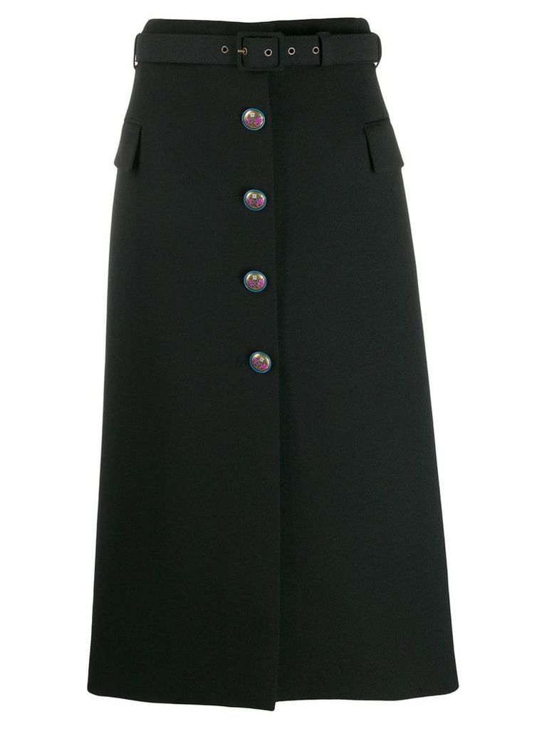 Givenchy mid-length skirt with blazon buttons - Black