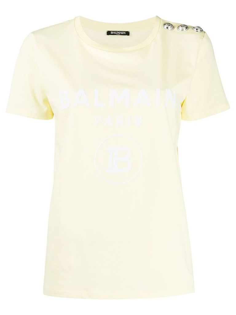 Balmain logo print T-shirt - Yellow