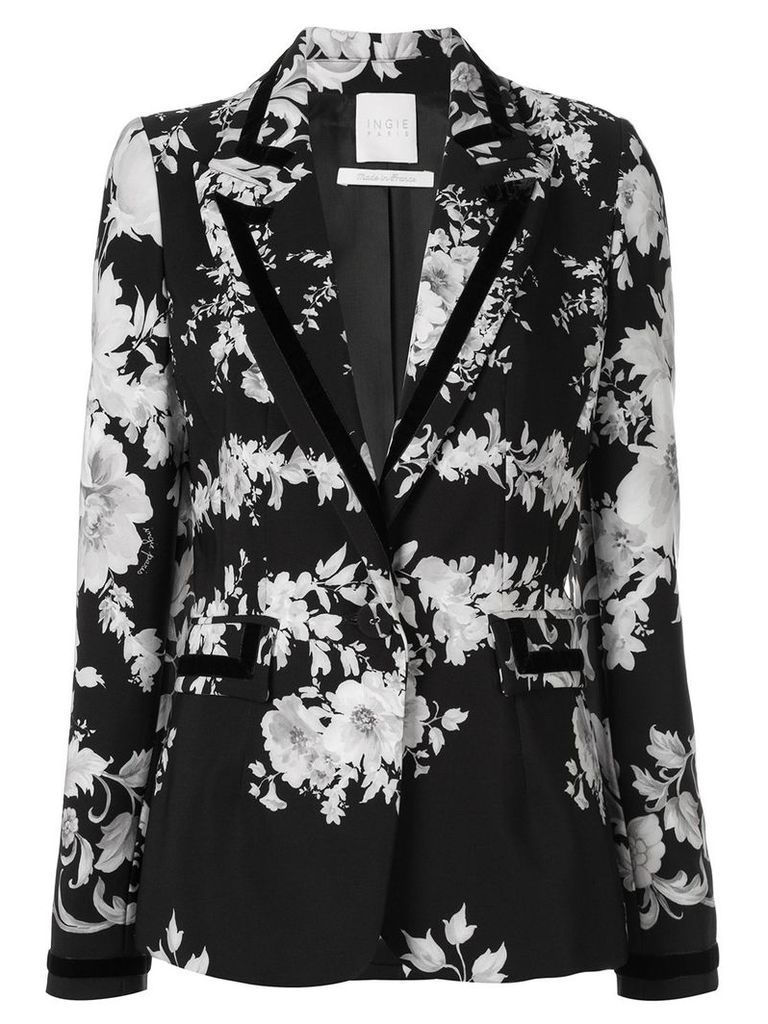 Ingie Paris floral print blazer - Black