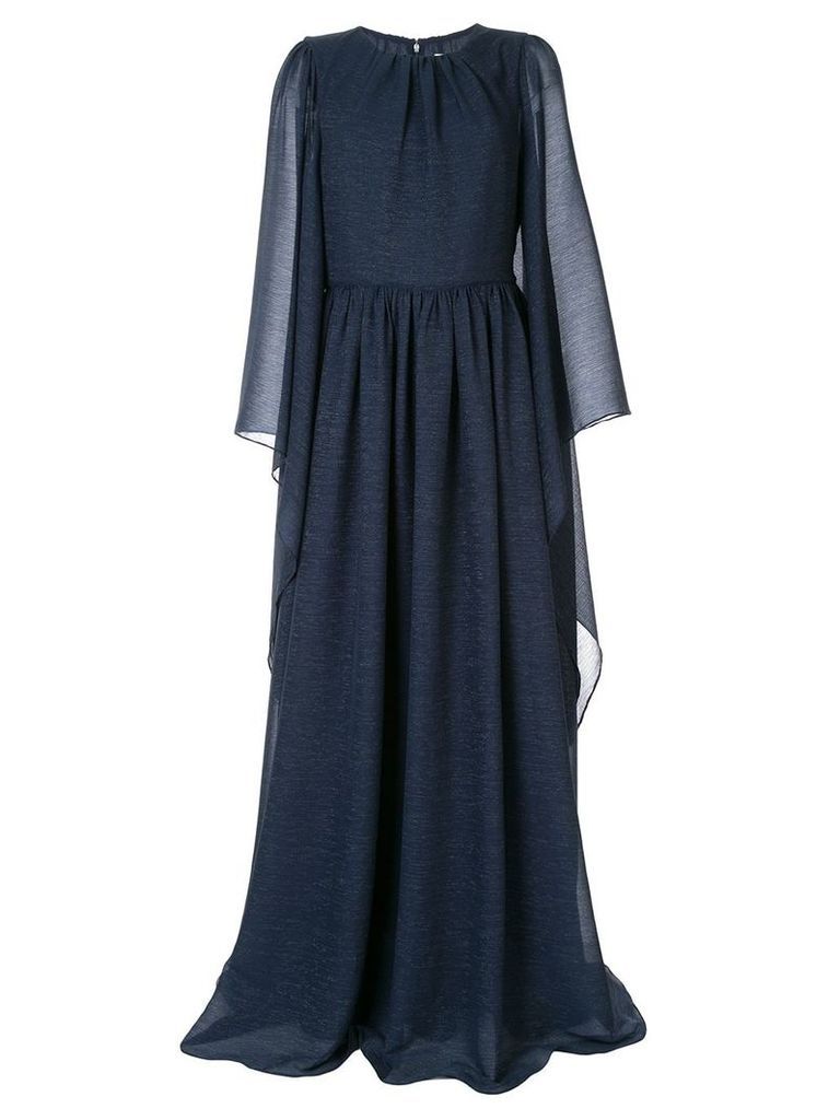 Ingie Paris draped long-sleeved dress - Blue