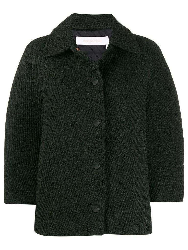 See by Chloé textured fitted jacket - Black