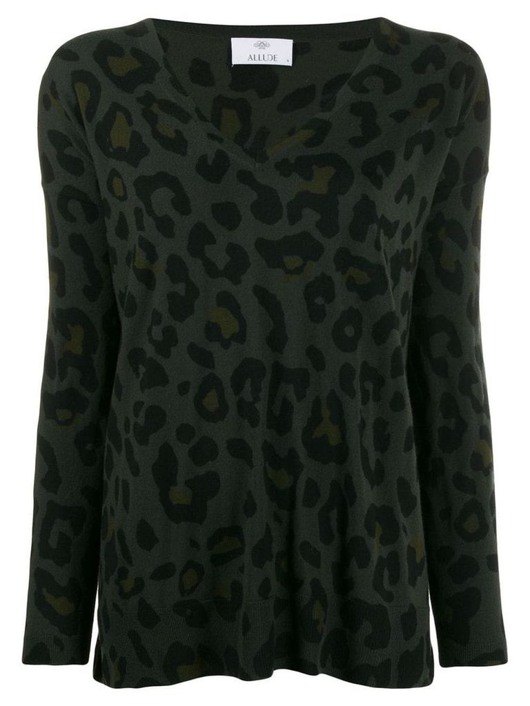 Allude leopard print jumper - Green
