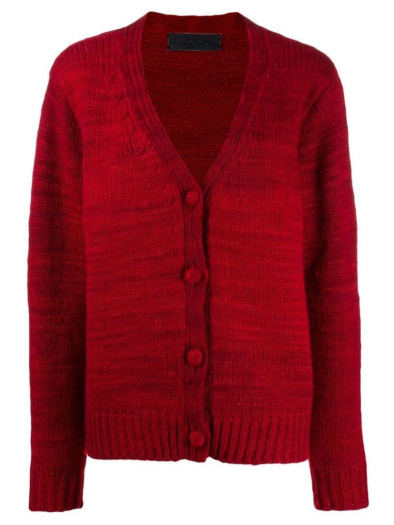 The Elder Statesman knitted cashmere cardigan - Red