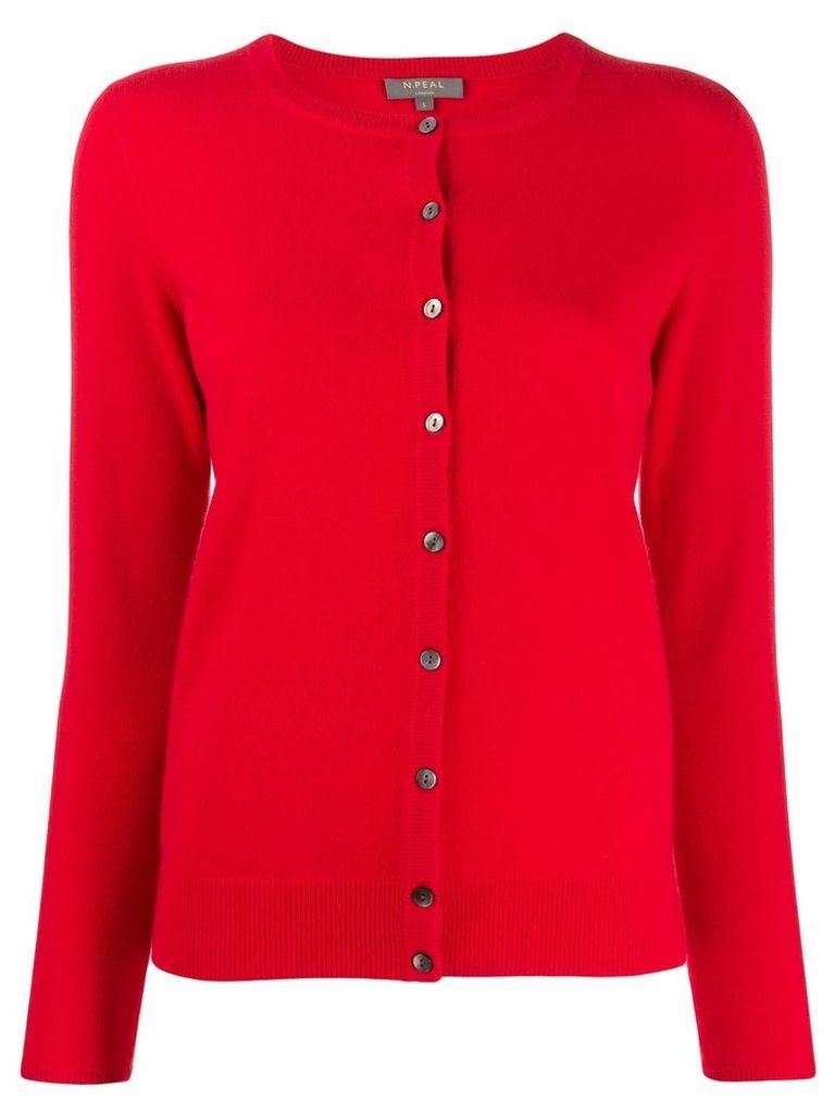 N.Peal round neck cardigan - Red