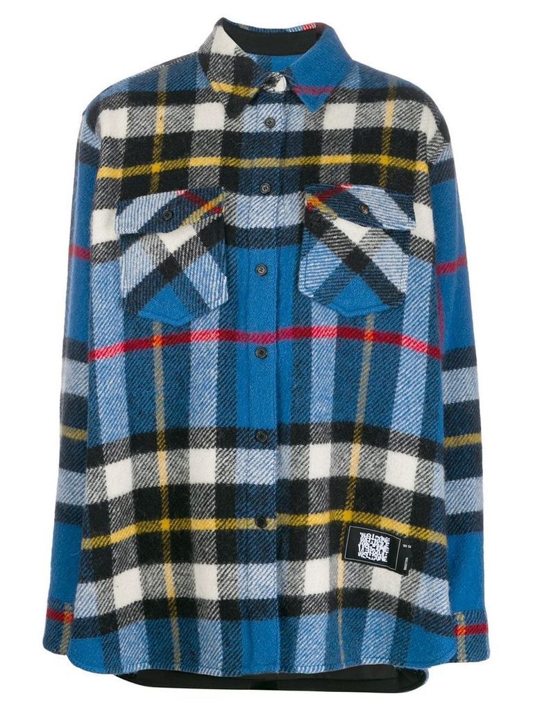 We11done oversized check shirt - Blue