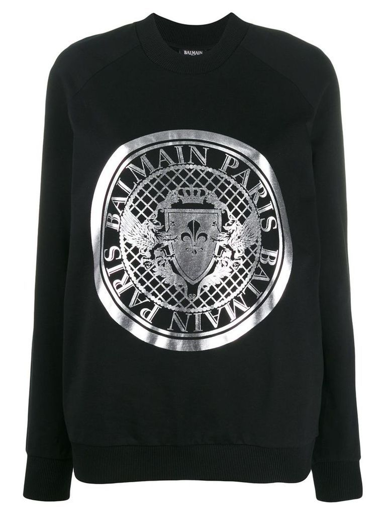 Balmain logo emblem sweatshirt - Black