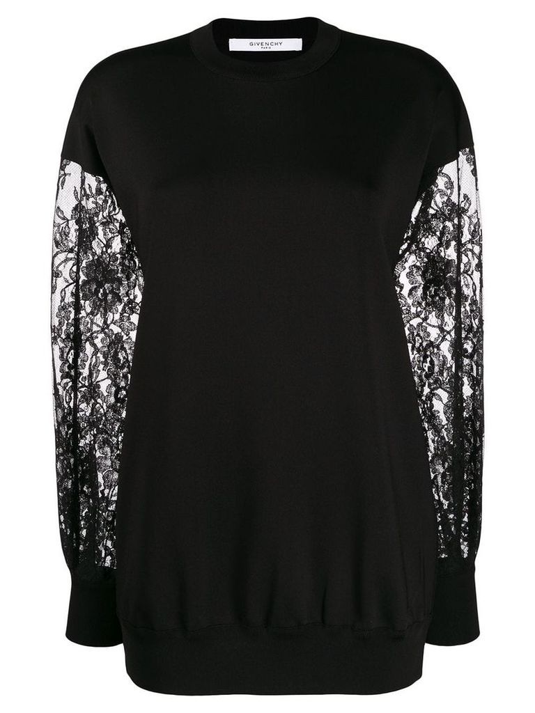 Givenchy lace sleeve sweater - Black