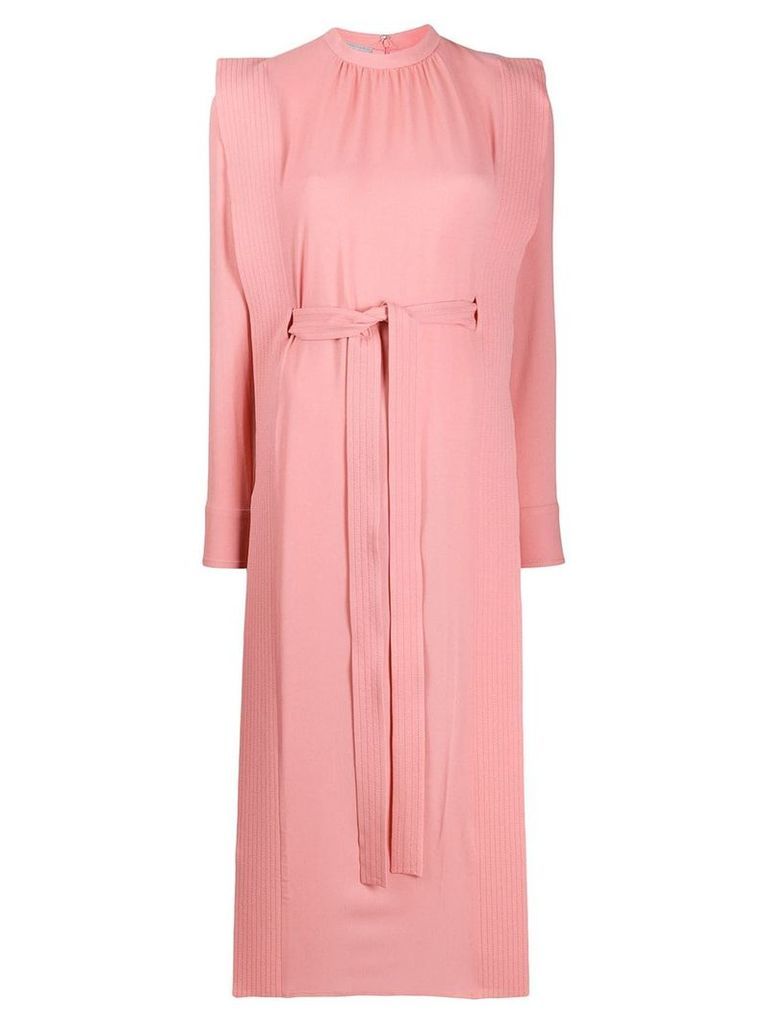 Stella McCartney stitched-panel belted midi dress - Pink