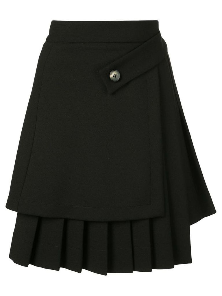Off-White asymmetric pleated skirt - Black