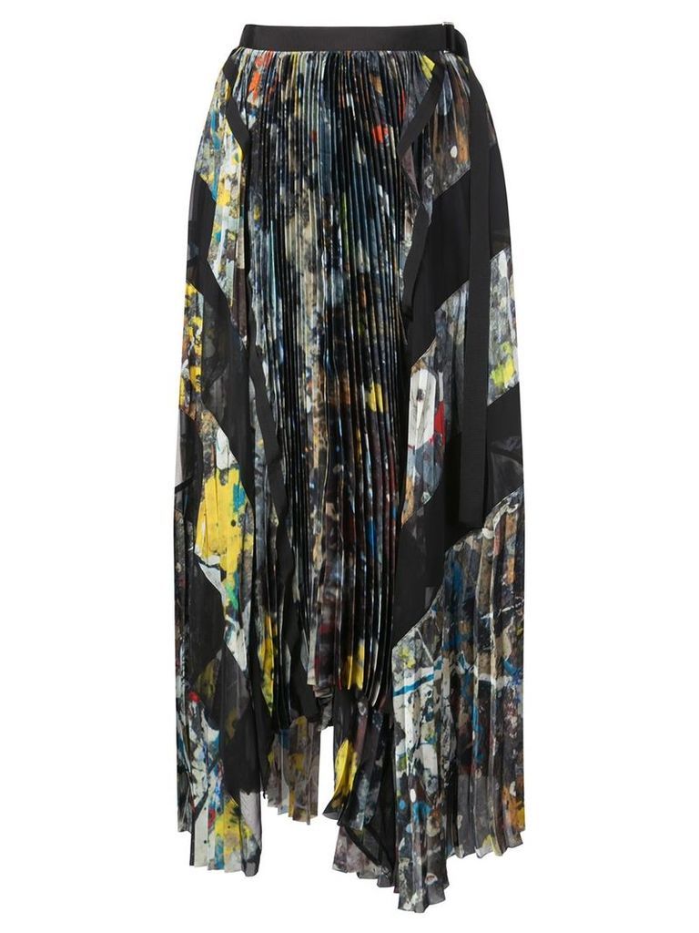 Sacai belted pleated skirt - Multicolour