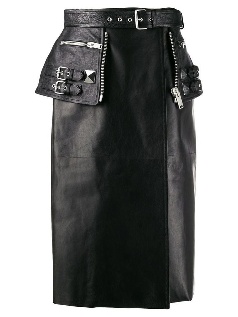 Alexander McQueen biker-style midi skirt - Black