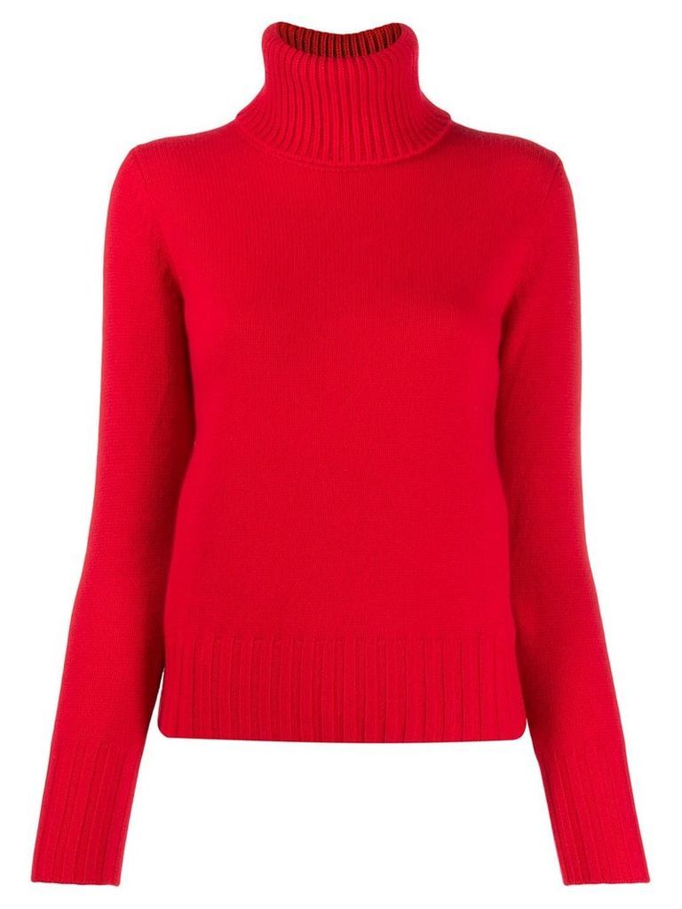 N.Peal chunky roll neck jumper - Red