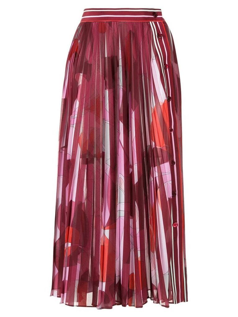 Emilio Pucci abstract print pleated skirt - Red