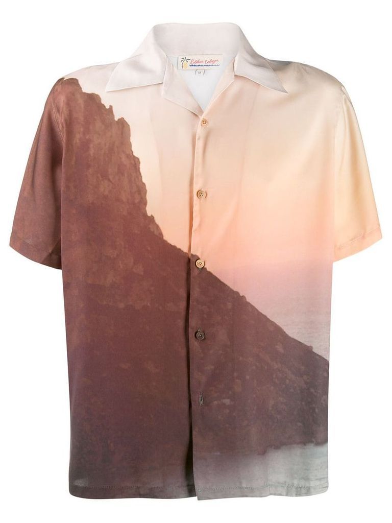Esteban Cortazar gradient-effect short sleeve shirt - NEUTRALS