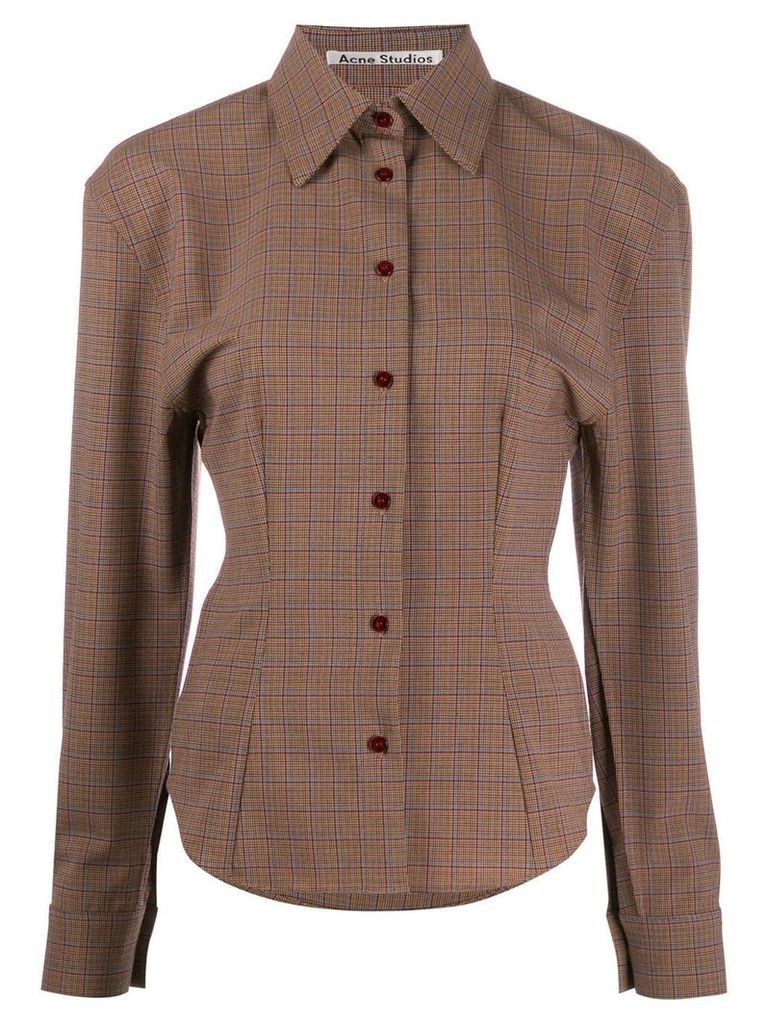 Acne Studios houndstooth structured shirt - Brown