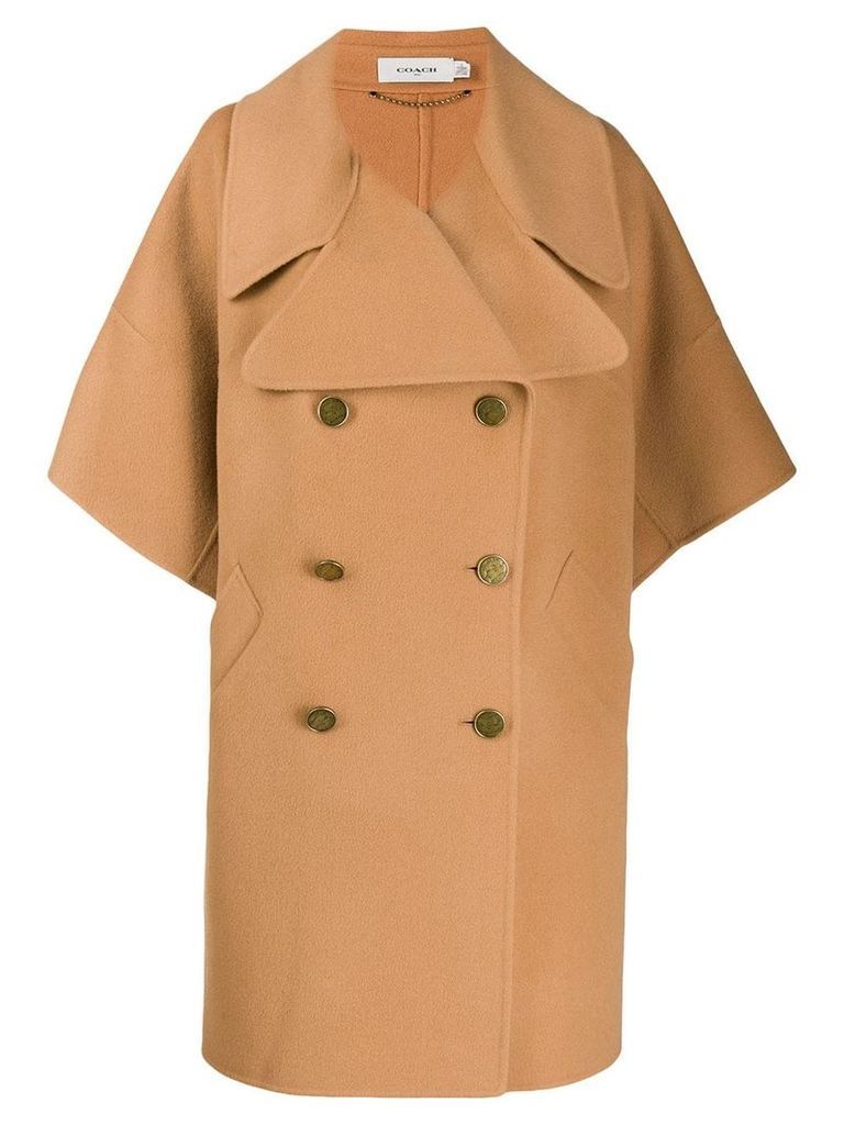 Coach double-breasted cape - Brown