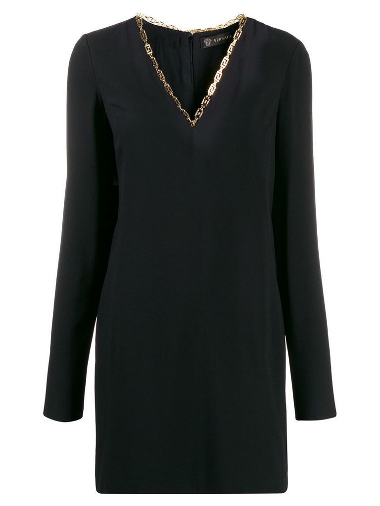 Versace V-neck mini dress - Black
