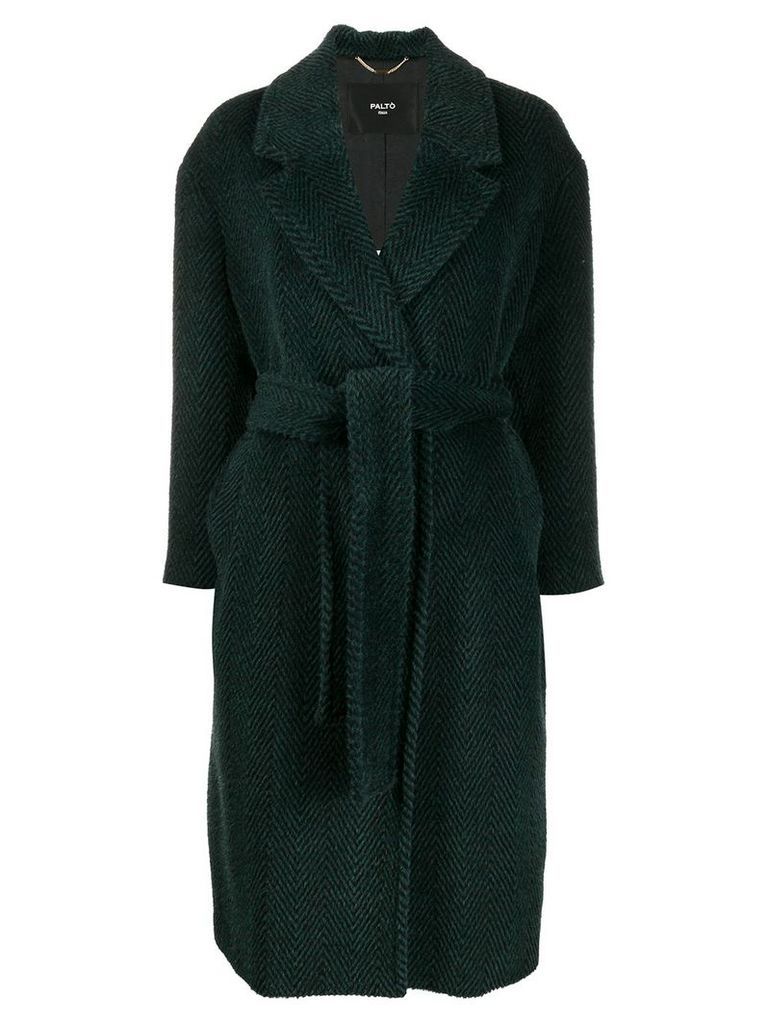 Paltò belted wool coat - Green